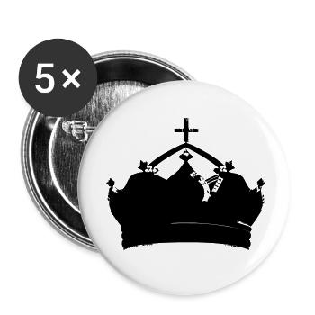 Krone Symbol König und Königin Liebe Vektor 7 - Buttons klein 25 mm (5er Pack) - Weiß - Vorne