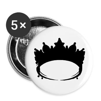 Krone Symbol König und Königin Liebe Vektor 6 - Buttons klein 25 mm (5er Pack) - Weiß - Vorne