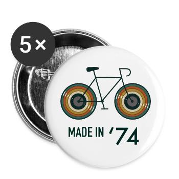 Vintage LP road bike men de 1974 - Lot de 5 petits badges (25 mm) - blanc - Devant