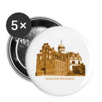 Wiligrad Schloss Lübstorf Schwerin Mecklenburg-Vor - Buttons klein 25 mm (5er Pack) - Weiß - Vorne