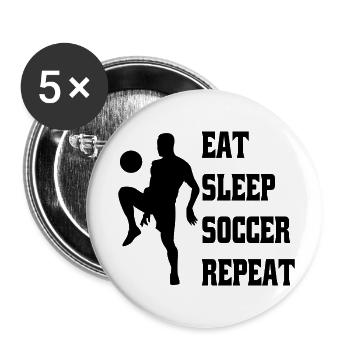 Fußballspieler Fußballer Fußball Fußballtrainer - Buttons klein 25 mm (5er Pack) - Weiß - Vorne