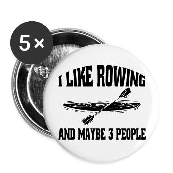 Ruderer lustige Rudern Ruderin Spruch Ruderverein - Buttons klein 25 mm (5er Pack) - Weiß - Vorne