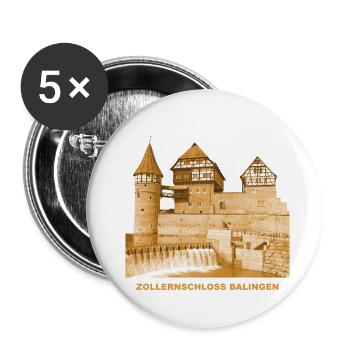 Musée Balingen Zollernschloss Baden-Würtemberg - Lot de 5 petits badges (25 mm) - blanc - Devant