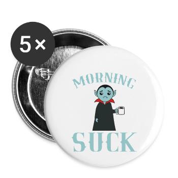 Matin sucer la chemise d'Halloween pour le 31 - Lot de 5 petits badges (25 mm) - blanc - Devant