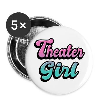 Fille de théâtre - Lot de 5 petits badges (25 mm) - blanc - Devant