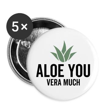 Aloe You Vera Much - Buttons small 1''/25 mm (5-pack) - white - Front