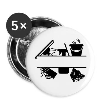Cleaning tool logo transparent - Buttons small 1''/25 mm (5-pack) - white - Front
