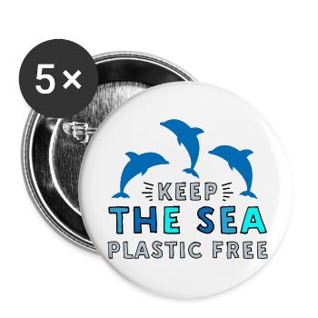 Marine pollution - Buttons small 1''/25 mm (5-pack) - white - Front