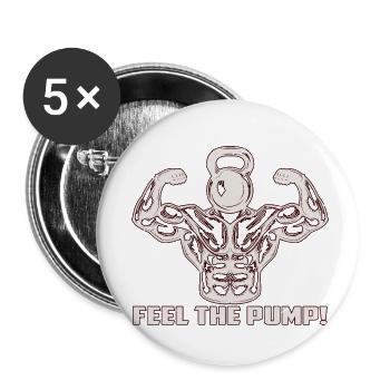 Bodybuilder Kraftsport Fitness Motiv - Buttons klein 25 mm (5er Pack) - Weiß - Vorne