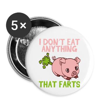 Je ne mange rien qui pète la conception de - Lot de 5 petits badges (25 mm) - blanc - Devant