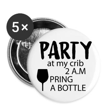 Grossesse Baby shower Babyshower Boy Girl - Lot de 5 petits badges (25 mm) - blanc - Devant