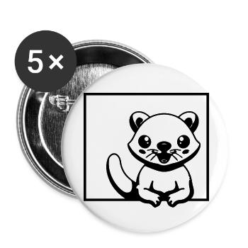 CHIEN CHAT ANIMAL DE COMPAGNIE - Lot de 5 petits badges (25 mm) - blanc - Devant