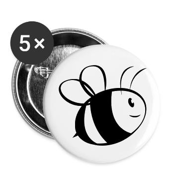 Bee - Buttons klein 25 mm (5er Pack) - Weiß - Vorne