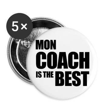 mon coach is the best mindset cadeau - Lot de 5 petits badges (25 mm) - blanc - Devant