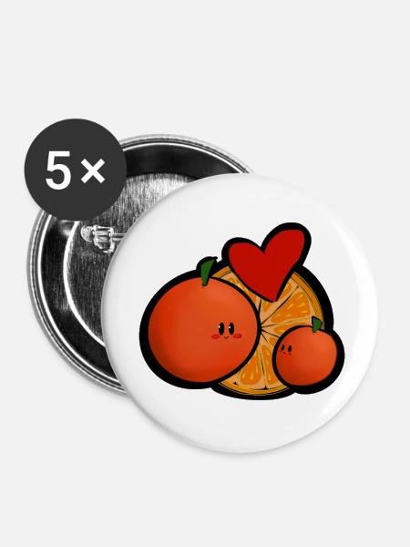 Familie - Buttons klein 25 mm (5er Pack) - Weiß
