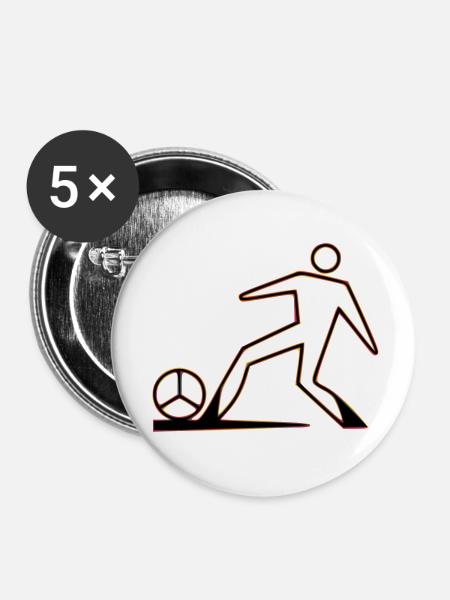 Ein Fußballspieler - Buttons klein 25 mm (5er Pack) - Weiß