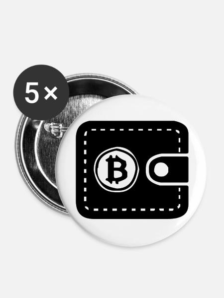 Bitcoin Wallet - Buttons klein 25 mm (5er Pack) - Weiß