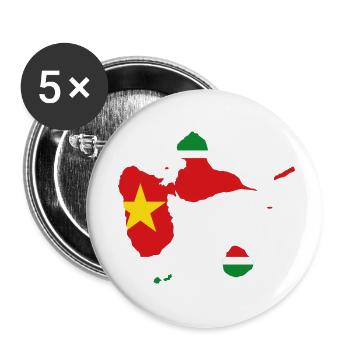 Stadtplan von Guadeloupe - Buttons klein 25 mm (5er Pack) - Weiß - Vorne