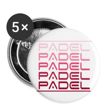 Padel Padeltennis magenta-Padel-espace Paddle - Lot de 5 petits badges (25 mm) - blanc - Devant