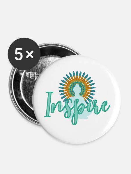 Inspire Lebe Deine Inspiration - Buttons klein 25 mm (5er Pack) - Weiß