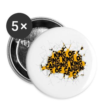 Idée de présentation blagues humour geek camping - Lot de 5 petits badges (25 mm) - blanc - Devant
