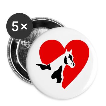 Paint Horse - Buttons small 1''/25 mm (5-pack) - white - Front