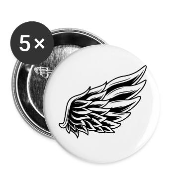 Aile - Lot de 5 petits badges (25 mm) - blanc - Devant