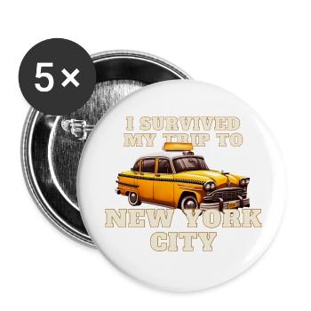 NEW YORK CITY THEME - Buttons small 1''/25 mm (5-pack) - white - Front