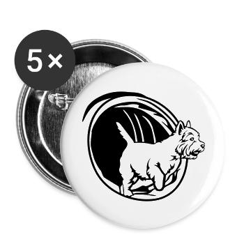West Highland Terrier - Buttons klein 25 mm (5er Pack) - Weiß - Vorne