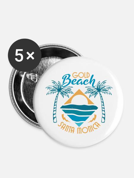 GOLD STRAND SANTAMONICA - Buttons klein 25 mm (5er Pack) - Weiß