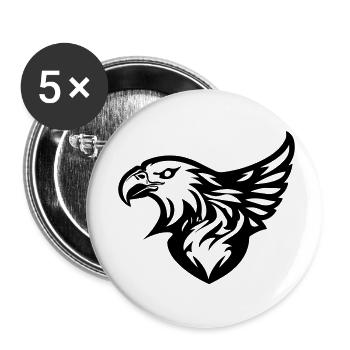 eagle's head with wing in profile on one side - Buttons small 1''/25 mm (5-pack) - white - Front