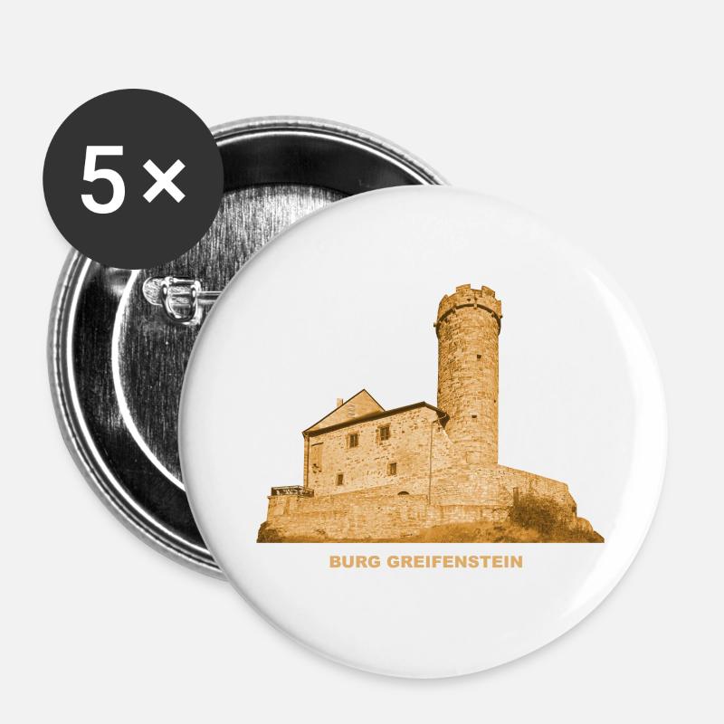 Greifenstein Castle Bad Blankenburg Thuringia - Buttons small 1''/25 mm (5-pack) - white
