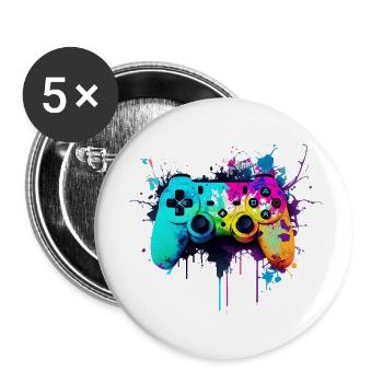 Neon Gaming Controller / Kontroller - Buttons klein 25 mm (5er Pack) - Weiß - Vorne