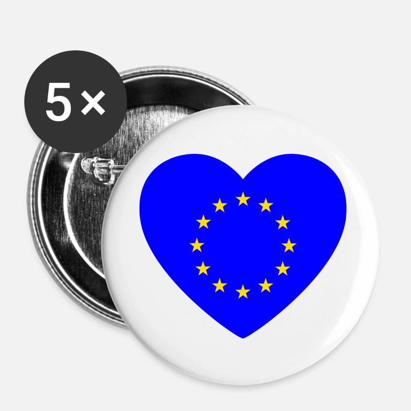 I love Europe - Buttons small 1''/25 mm (5-pack) - white