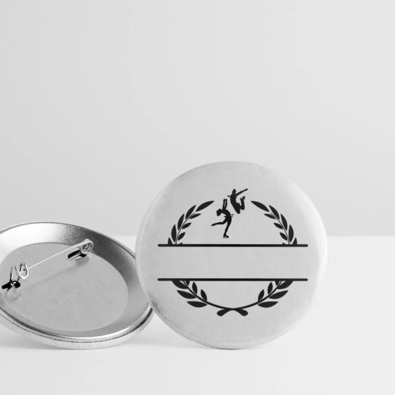 Eistanz oder Eiskunstlauf im Lorbeerkranz Buttons klein 25 mm (5er Pack)