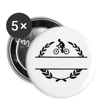 Radfahrer im Lorbeerkranz - Buttons klein 25 mm (5er Pack) - Weiß - Vorne