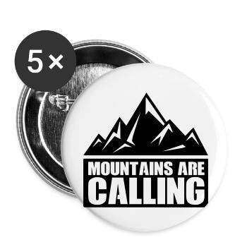 Mountains are Calling - Buttons small 1''/25 mm (5-pack) - white - Front