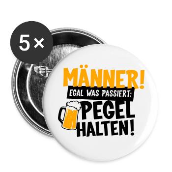 Männer Pegel halten - Buttons klein 25 mm (5er Pack) - Weiß - Vorne