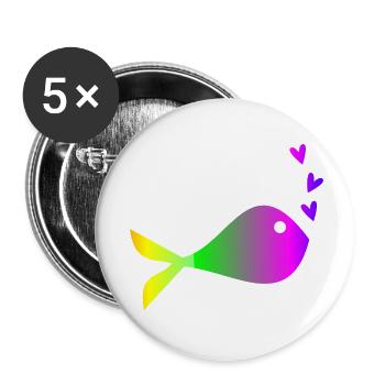 SARDINE. FISH. APRIL FOOL. EASTER. SEA - Buttons small 1''/25 mm (5-pack) - white - Front