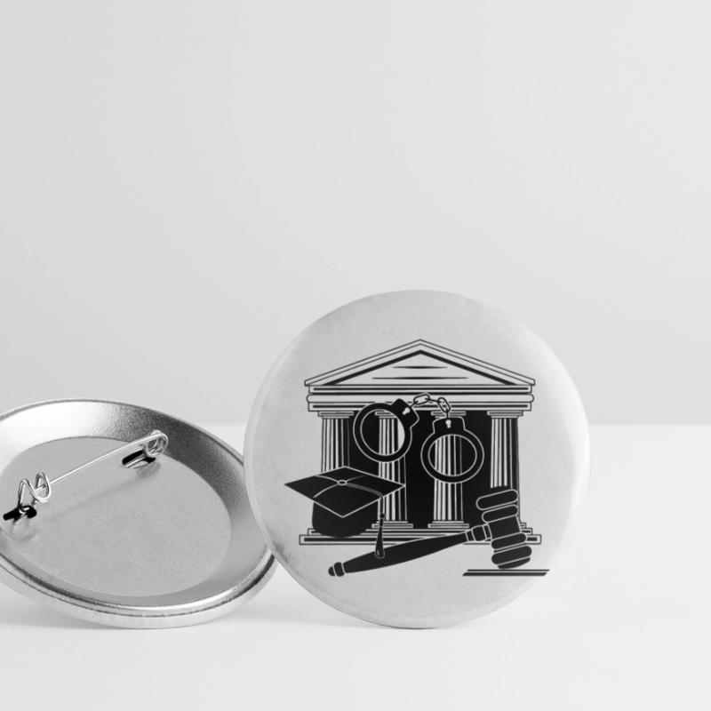 Logo des Gerichts, des Richters oder des Anwalts Buttons klein 25 mm (5er Pack)