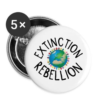 Extinction Rebellion Human Necklace black - Buttons small 1''/25 mm (5-pack) - white - Front