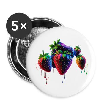SCHÖNE ERDBEEREN - Buttons klein 25 mm (5er Pack) - Weiß - Vorne