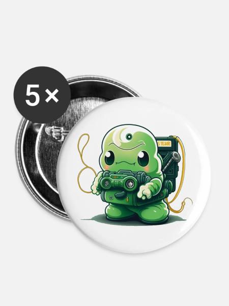 Geist - Buttons klein 25 mm (5er Pack) - Weiß