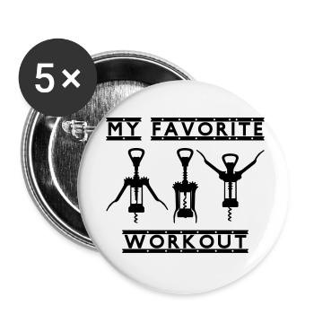 My favorite workout - fit mach mit - Buttons small 1''/25 mm (5-pack) - white - Front