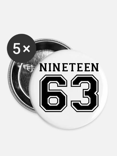 1963 - Buttons klein 25 mm (5er Pack) - Weiß