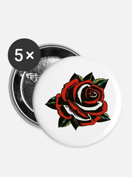 rosa Blütenblatt 200323 A - Buttons klein 25 mm (5er Pack) - Weiß