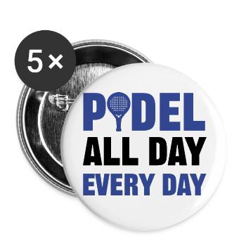Padel Game Sport Padel Racket Player Statement - Buttons small 1''/25 mm (5-pack) - white - Front