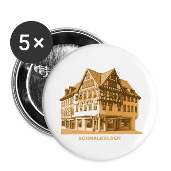 Schmalkalden Thuringe à colombages - Lot de 5 petits badges (25 mm) - blanc - Devant