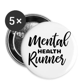 Coureur en santé mentale - Lot de 5 petits badges (25 mm) - blanc - Devant