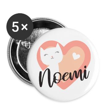 Noemi Surname First Name Kitten - Buttons small 1''/25 mm (5-pack) - white - Front